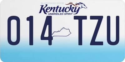 KY license plate 014TZU