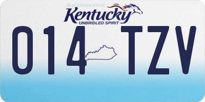 KY license plate 014TZV
