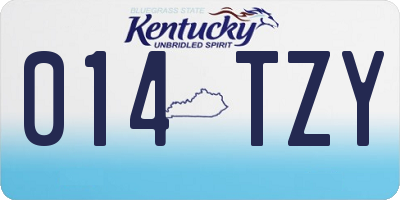KY license plate 014TZY