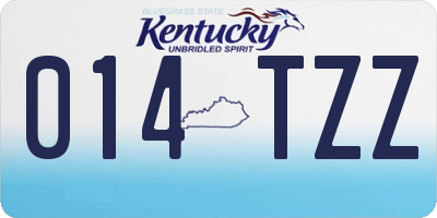 KY license plate 014TZZ
