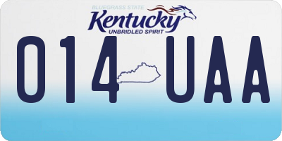 KY license plate 014UAA