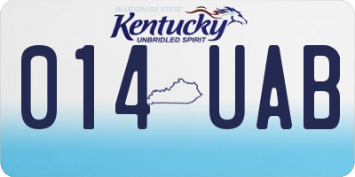 KY license plate 014UAB