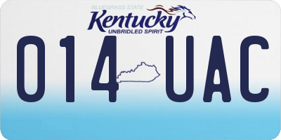 KY license plate 014UAC