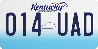 KY license plate 014UAD