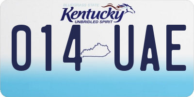 KY license plate 014UAE