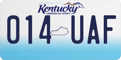 KY license plate 014UAF