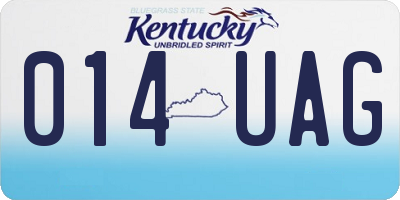 KY license plate 014UAG