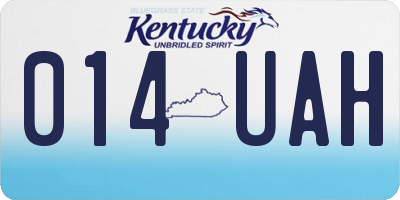 KY license plate 014UAH