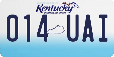KY license plate 014UAI