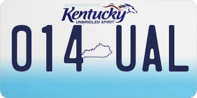 KY license plate 014UAL