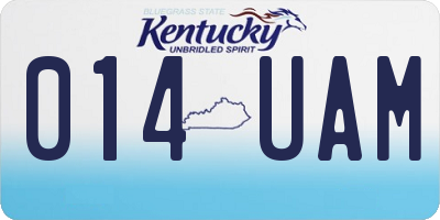 KY license plate 014UAM
