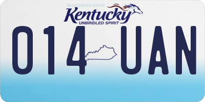 KY license plate 014UAN