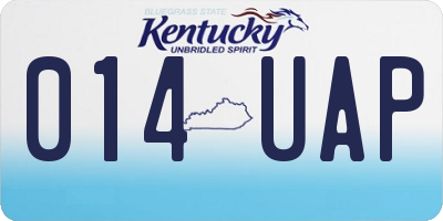 KY license plate 014UAP