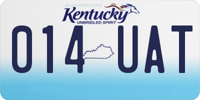 KY license plate 014UAT