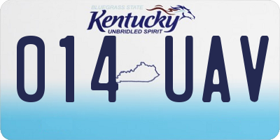 KY license plate 014UAV