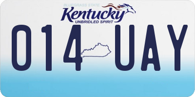 KY license plate 014UAY