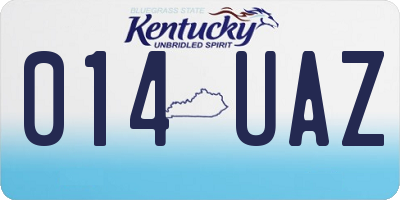 KY license plate 014UAZ