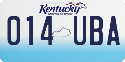 KY license plate 014UBA