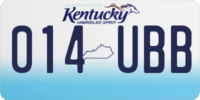 KY license plate 014UBB