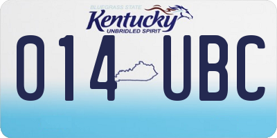 KY license plate 014UBC