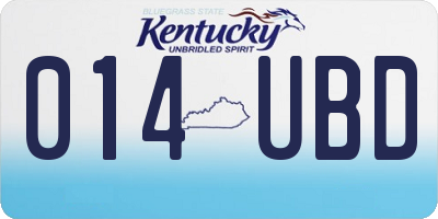 KY license plate 014UBD