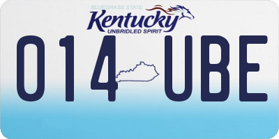 KY license plate 014UBE