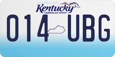 KY license plate 014UBG
