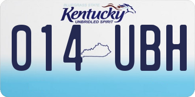 KY license plate 014UBH