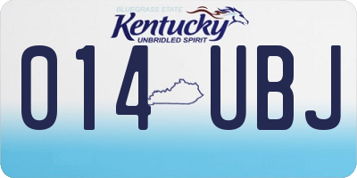 KY license plate 014UBJ