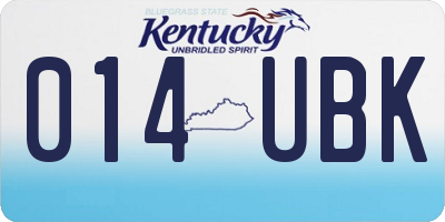 KY license plate 014UBK