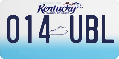 KY license plate 014UBL