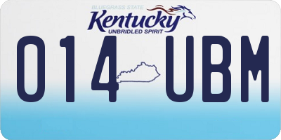 KY license plate 014UBM