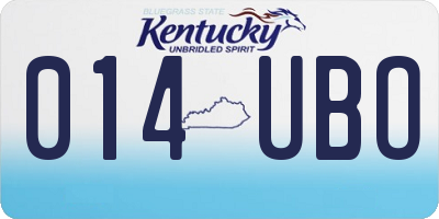 KY license plate 014UBO