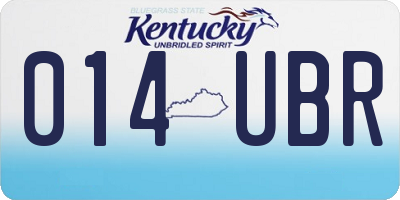KY license plate 014UBR