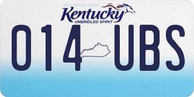 KY license plate 014UBS