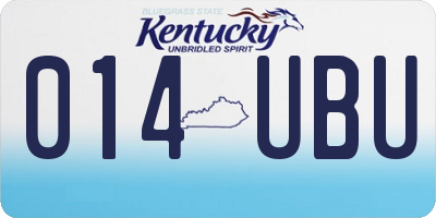 KY license plate 014UBU