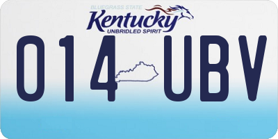 KY license plate 014UBV