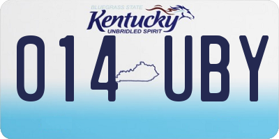 KY license plate 014UBY