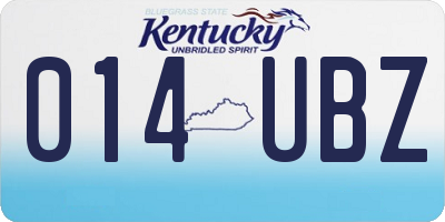 KY license plate 014UBZ