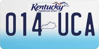 KY license plate 014UCA