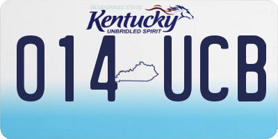 KY license plate 014UCB