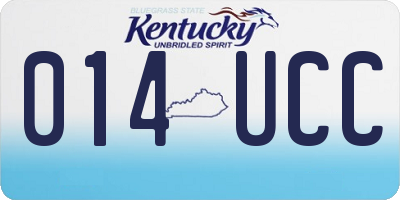 KY license plate 014UCC
