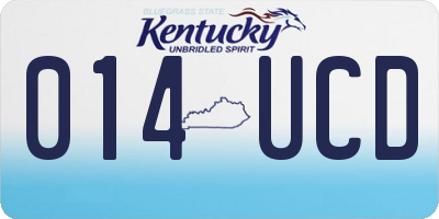 KY license plate 014UCD
