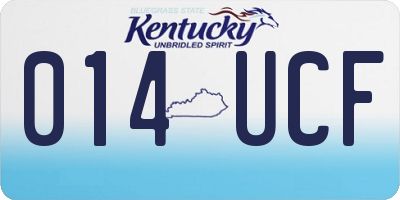 KY license plate 014UCF