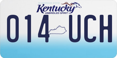 KY license plate 014UCH