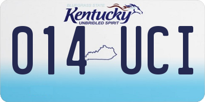 KY license plate 014UCI