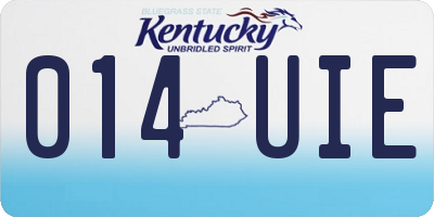 KY license plate 014UIE