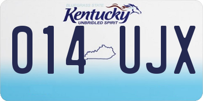 KY license plate 014UJX