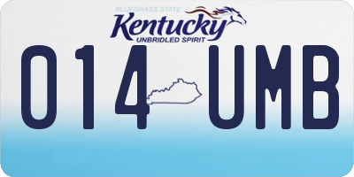 KY license plate 014UMB