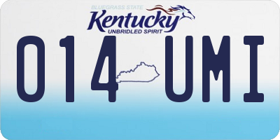 KY license plate 014UMI